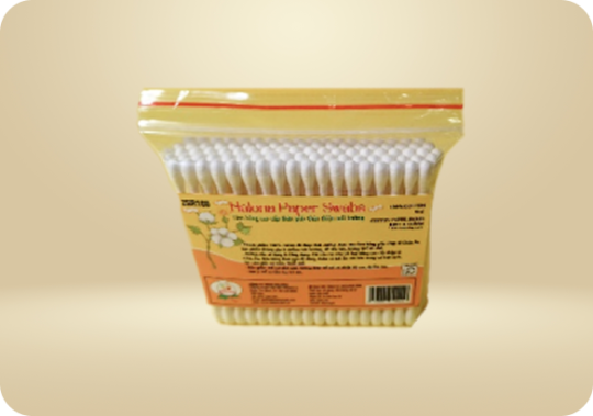 Tăm bông ráy tai thân giấy túi Zipper nhỏ - 85 que
